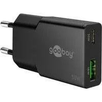 USB-C PD GaN Dual-Schnelladegerät Slim 30 W schwarz