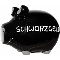 Wurm Spardose KCG Sparschwein "Schwarzgeld" Keramik Schwarz/Weiß 17x15x15cm