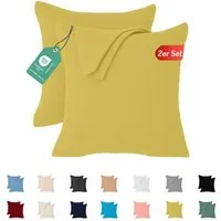 livessa Kissenbezug 2er Set Kissenbezug Kissenhülle Baumwolle Jersey Reißverschluss weich, %100 Baumwolle Jersey Stoff 140 g/m², Ultra Weich und Atmungsaktiv