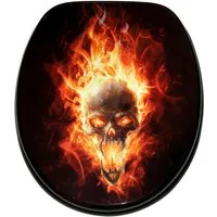 Sanilo WC-Sitz Totenkopf in Flammen, universell, leichte Montage, hochwertig & modern