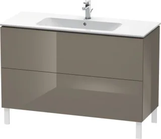 Duravit L-Cube Waschtischunterbau bodenstehend Flanell Grau Hochglanz 1220x481x704 mm - LC662808989 LC662808989