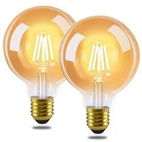 ZMH LED-Leuchtmittel 2 Stück LED Glühbirne E27 Vintage Lampe - G95 Warmweiß, E27, 2 St., Birne Glas Antike Energiesparlampe für Haus