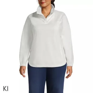Luxe Fleece-Pullover für Damen in Plus-Größe, Damen, size: plus, Grau, Polyester, by Lands' End