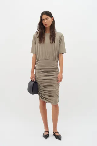 Jerseykleid Gerade Passform Pinetree green