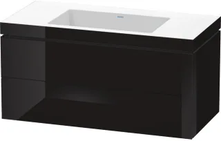 Duravit L-Cube c-bonded Set wandhängend Schwarz Hochglanz 1000x480x500 mm - LC6928N4040 LC6928N4040