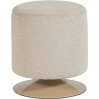 WOOOD Sitzhocker Islen - Bouclé-Stoff Beige, mit Drehfuß, Luxuriöser Bouclé-Bezug, funktionaler Drehsockel