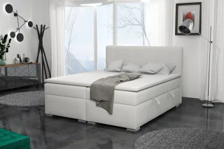 Boxspringbett Schlafzimmerbett LAURIN 160x200cm Stoff Aragon Ecru