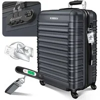 KESSER Hartschalen-Trolley Reisekoffer 120L Koffer Inkl. Kofferwaage + Gepäckanhänger, 4 Rollen, Rollkoffer ABS-Hartschale mit 4 Rollen, Zahlenschloss & Teleskopgriff