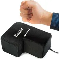 Goods+Gadgets Große Eingabetaste XXL – USB-Tastatur-Eingabetaste, Stressabbau-Gadget USB-Tastatur (Enter-Taste mit Tisch-Kissen)