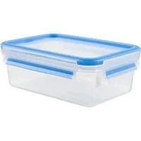 CLIP & CLOSE Frischhaltedose transparent/blau, 1,0 Liter, Klassikformat