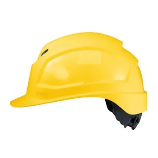 uvex pheos IES Schutzhelm mit Lüftung - mit Drehradsystem - langer Schirm gelb 55 cm - 61 cm - 9772140