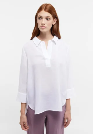 ETERNA - Bluse Leinen 3/4-Arm weiß - Gr. - 36/Dreiviertelarm