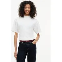 Tommy Hilfiger T-Shirt GOLD BUTTON HIGH-NK S/S TEE Baumwolle