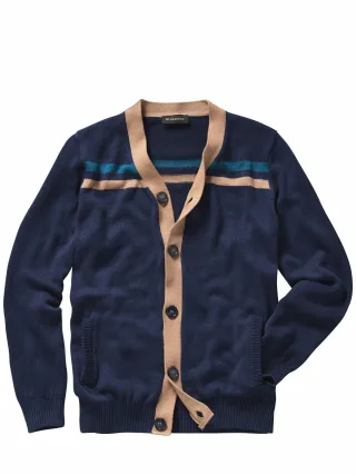 Mey & Edlich Herren Campus-Cardigan Blau 62 % TENCEL(TM), 30 % Baumwolle, 8 % Polyamid