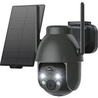 Topcony Überwachungskamera Überwachungskamera Aussen Akku 2K Kamera Überwachung Aussen Solar (Aussen, Außenbereich, Outdoor, 360° WLAN Kamera Outdoor Kabellose Aussenkamera, 1-tlg., mit Farbige Nachtsicht und PIR Bewegungsmelder, 4-fachen Digitalzoom