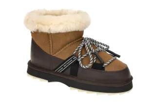 EMU W13129 CHES BLURRED MICRO Damen Winterstiefeletten Chestnut Fellkragen wa...