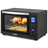 TZS FIRST AUSTRIA Minibackofen Digital 45L, 2000W, Antihaftbeschichtung,Temperaturregelung, Umluft, 40-230°C, 180 Min. Timer, Doppelverglasung, Drehspieß & Krümelblech