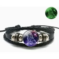 Stelby Armband mit Gravur Sternzeichen Löwe mit 3D Gravur im Glas (Weihnachtsgeschenk, Geburtstagsgeschenk, Valentinstaggeschenk, modern, minimalistisch), langlebig, pflegeleicht, unisex