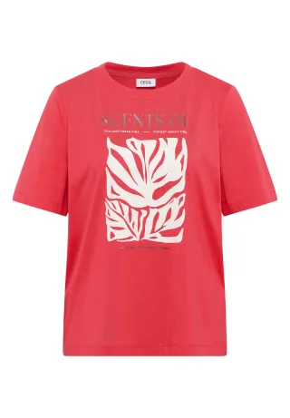 CECIL - T-Shirt mit Rundhals und Frontprint coral - Gr. - L