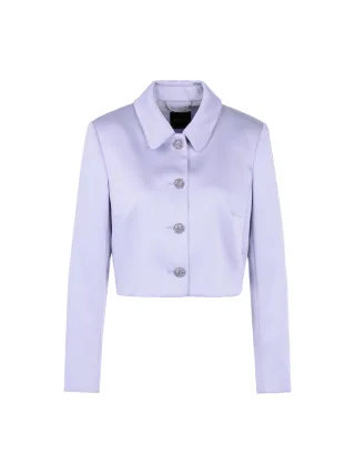 Marc Cain Glam - Satinjacke mit Strassknöpfen purple heather - Gr. - 34