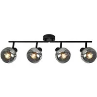ZMH Deckenleuchte Wohnzimmer 350° Drehbar Rauchgrau Glas Retro Flurlampe für Küche, Vertikale Drehung: 90 Grad, ohne Leuchtmittel