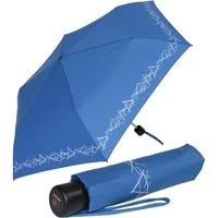 Knirps® Taschenregenschirm Kinderschirm 4Kids reflective mit Reflexborte, Sicherheit auf dem Schulweg, leicht, uni, blue