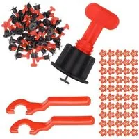 BIGSTREN Fliesenkreuz Fliesennivelliersystem Nivelliersystem (Spar-Set, 152-St., wiederverwendbar) Großes Set – Mit 100 Clips und 50 Sternen