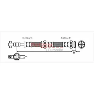 Metzger Bremsschlauch vorne Mazda 626