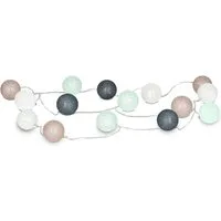 Levandeo® Lichterkette, 15er Lichterkette Ø4cm LED Kugeln Girlande Lampions Baumwolle Grün