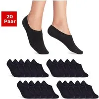 sockenkauf24 Sneakersocken 20 Paar Füßlinge Damen&Herren mit Silikon tief ausgeschnitten