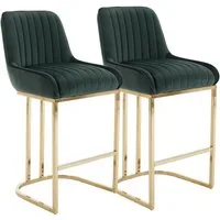 CHAIRUS Barhocker mit Goldfüßen & Rückenlehne für Kücheninsel oder Hausbar (2 St), Küchenhocker, Barstuhl, Sitzhöhe 67cm
