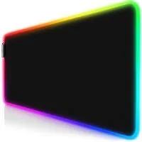 Titanwolf Gaming Mauspad RGB Mousepad 800 x 300 x 3 mm, LED Multi Color XL Tischunterlage, (1-St), rutschfest, abwaschbar, Geschwindigkeit & Präzision, schwarz