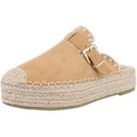 Ital-Design Damen Mules Freizeit Plateausandaletten (88930251) Flach Pantoletten in Camel