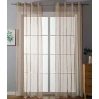 Gardinenbox Gardine (2 St), Ösen, transparent, Voile, Ösenvorhänge Voile »Uni« Bleibandabschluß 20332-cn2