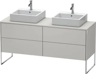 Duravit XSquare Konsolenwaschtischunterbau bodenstehend Betongrau Matt 1600x548x778 mm - XS4927B0707 XS4927B0707