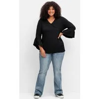 sheego by Joe Browns T-Shirt T-Shirt 3/4-Arm in Wickeloptik, mit Volantärmeln