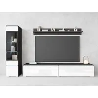 Home affaire Wohnwand VERA I, Vitrinen Türanschlag links/rechts wechselbar, (Komplett-Set, 3-St), Mediawand 230 cm, Vitrine mit Verglasung, stehend und hängend