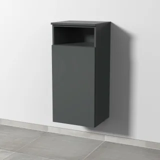Sanipa 3way Mittelschrank mit 1 Tür und 1 offenem Fach, Anthrazit-Matt, SM13422 SM13422
