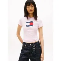 Tommy Jeans T-Shirt TJW SLIM WAVY FLAG TEE EXT mit Rundhalsausschnitt