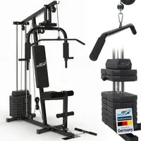 ArtSport Kraftstation ProfiGym 2000, 9 Gewichtsblöcke, insgesamt 40 kg, Butterflystange, Latzug, Bizepsseilzug und mehr