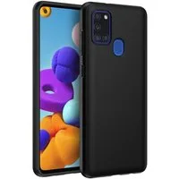 CoolGadget Handyhülle Black Series Handy Hülle für Samsung Galaxy A21s 6,5 Zoll, Edle Silikon Schlicht Robust Schutzhülle für Samsung A21s Hülle