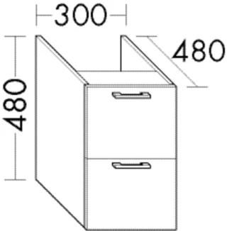 Burgbad Unterschrank System 30 Preisgruppe 4 Sana 480x300x480 Eiche Tabak, WUYL030F6333 WUYL030F6333