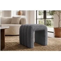 riess-ambiente Sitzwürfel VOGUE 40cm grau - Bouclé, quadratisch, Riffelung, skulptural, modern (Einzelartikel, 1 St), Kompakter Sitzhocker - ideal für Wohn-, Schlaf- oder Esszimmer