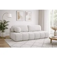 MOEBLO Sofa Fluffy aus Bouclé, Bequemes Sofa mit Schlaffunktion und Stauraum, Stilvollem Bouclé-Bezug, Couch Polstermöbel Sitzmöbel Wohnzimmermöbel 3-Sitzer-Sofa Stoffsofa, mit Relaxfunktion (BxHxT):210x88x104 cm