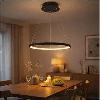 GLOBO LIGHTING LED Pendelleuchte, LED-Leuchtmittel fest verbaut, Warmweiß, Pendelleuchte Ring Hängeleuchte rund LED Lampen Wohnzimmer hängend