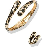 Firetti Schmuckset Multipack Schmuck Geschenk Kupfer Ring Armreif Animalprint (Set, 2-tlg), Made in Germany