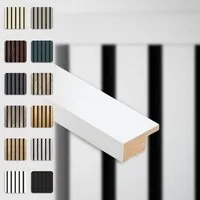 Hexim Wanddekoobjekt APAH11 (Abschlussleiste 137,5x2,7cm passend für unsere Akustikpaneele - flexible Lamellenwand Holz MDF Wandpanelee Lamellenverkleidung Wandverkleidung (1 Abschlussleiste White - APAH11)