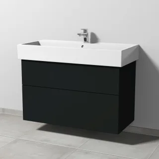 Sanipa 3way Waschtischunterbau zu Duravit Vero Air Waschtisch mit 2 Auszügen, Vulkan-Matt SP4351V