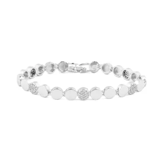 Luxenter Armband mit funkelnden Zirkonia-Steinen, rhodiniert – Sywi