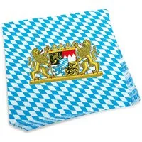 Fries Papierserviette 20 Stück Bayrische Servietten mit Bayern Wappen Weißwurst Frühstück, Mit Bayern Wappen
